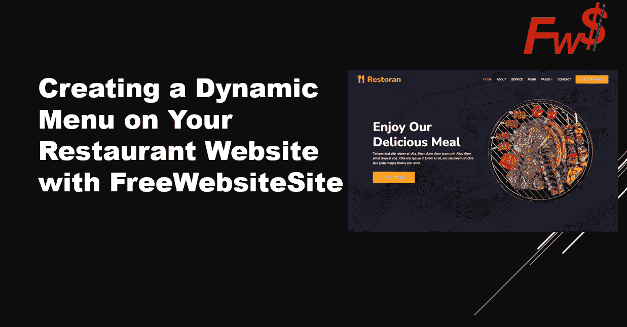Creating a Dynamic Menu on Your Restaurant Website with FreeWebsiteSite